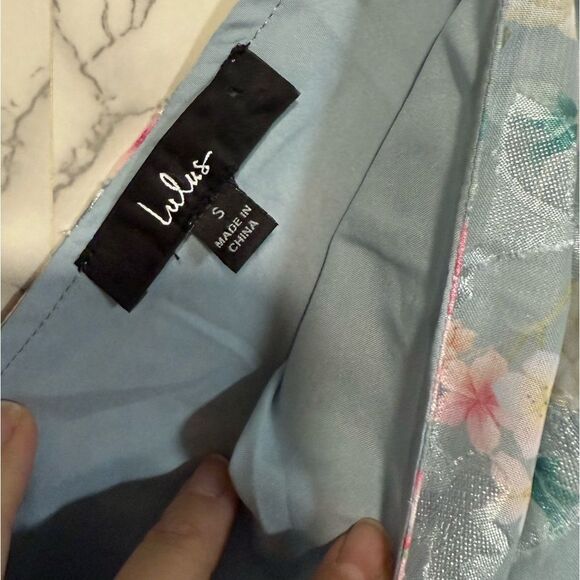 NEW LULUS Elegant Personality Slate Blue Floral Burnout Midi Dress Size S - Picture 9 of 13